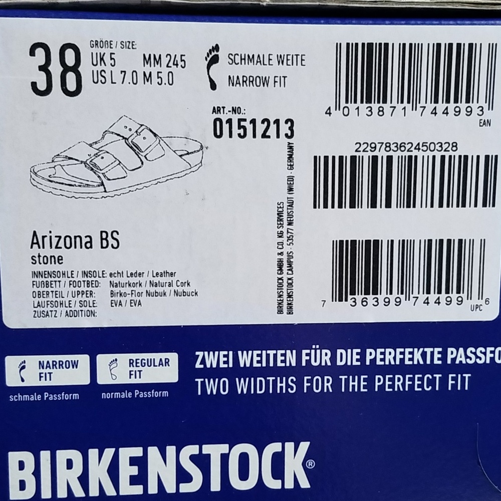 Birkenstock Arizona Stone Gray Sandals 38 - Picture 5 of 5